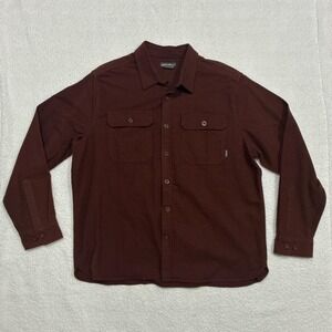 Eddie Bauer heavyweight Maroon Long-Sleeve Button-Up Flannel Shirt